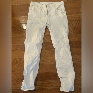 Vintage Slim Straight White Jeans